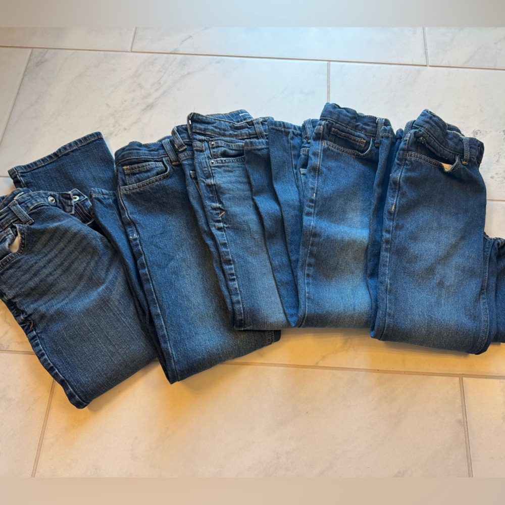 Set of 5 Cat and Jack kids boys jeans 8 and 8 slim